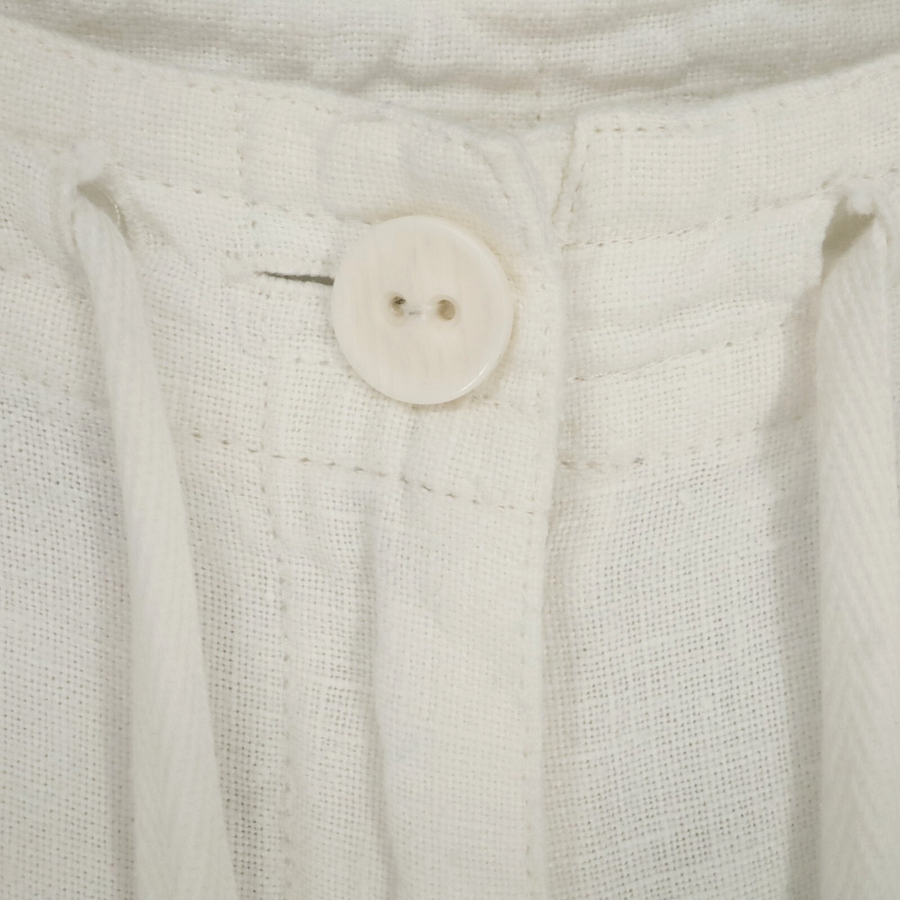 Talbots Pants Petites 4P White Irish Linen Crop Wide Leg Pockets Cruise Resort - Picture 8 of 11